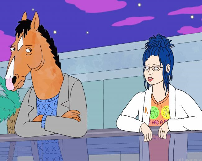 Bojack With His Friend Diane Animations Painting By Numberss.png