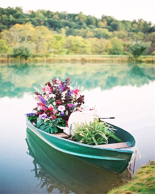 Boat Flowers Painting By Numberss.png