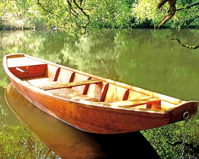 Boat On River Painting By Numberss.png