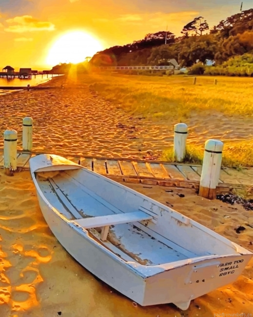 Boat On Sea Sand Painting By Numbers.png