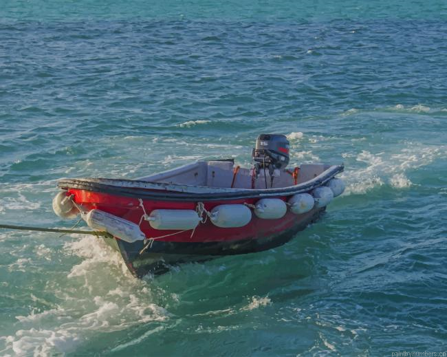 Boat Towed In Water Painting By Numberss.png