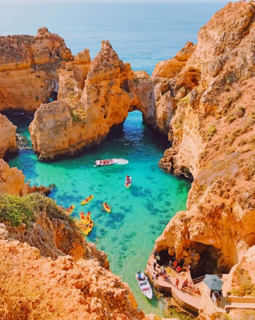 Boats In Lagos Portugal Seascapes Painting By Numberss.png