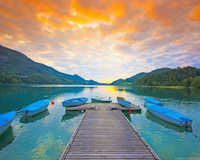 Boats In Lake Painting By Numberss.png