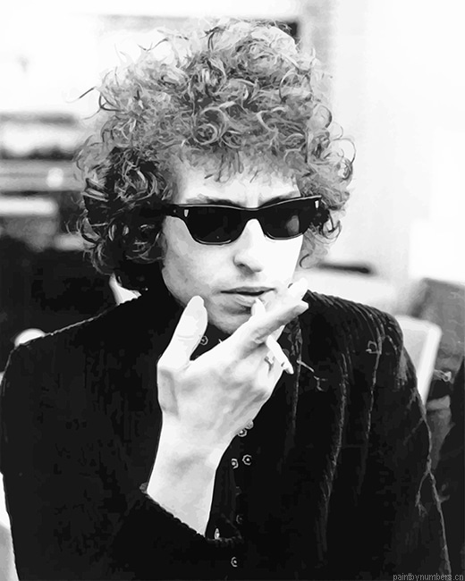 Bob Dylan Black And White Singers Painting By Numberss.png