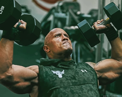 Bodybuilding Dwayne Johnson Actors Painting By Numberss.png