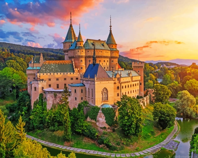 Bojnice Castle In Slovakia Buildings Painting By Numberss.png