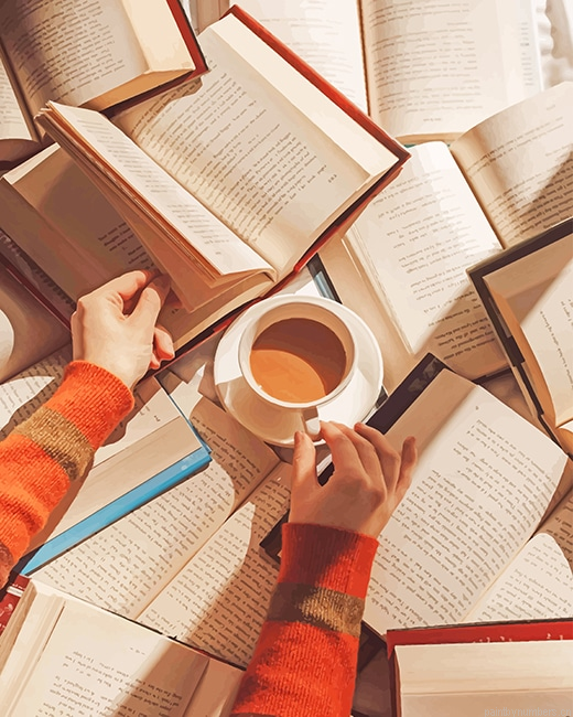 Books Coffee Painting By Numberss.png