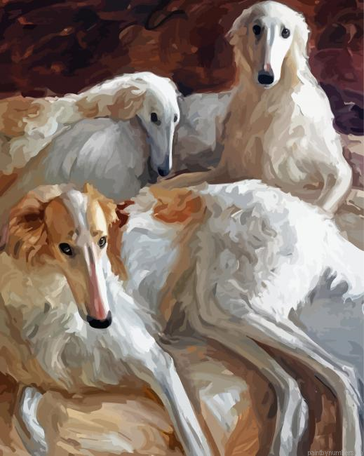 Borzoi Dogs Painting By Numberss.png