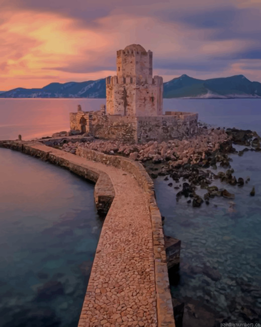 Bourtzi Of Methoni Fortress Painting By Numberss.png