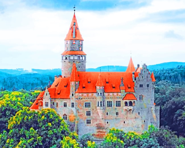 Bouzov Castle Buildings Painting By Numberss.png