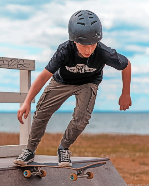 Boy On Skating Park Painting By Numberss.png