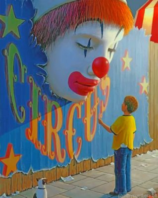 Boy Watching A Circus Clown Painting By Numbers.png