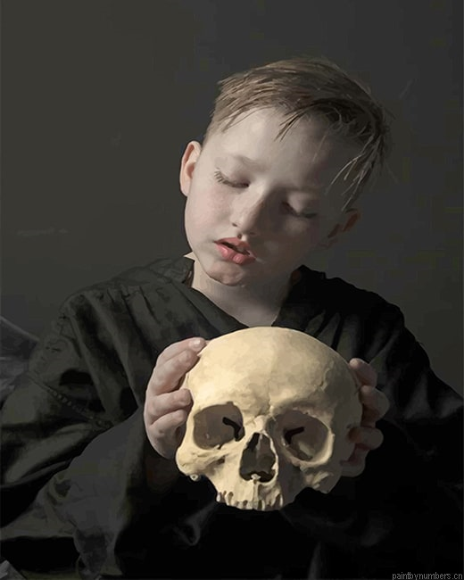 Boy With Skull Painting By Numberss.png