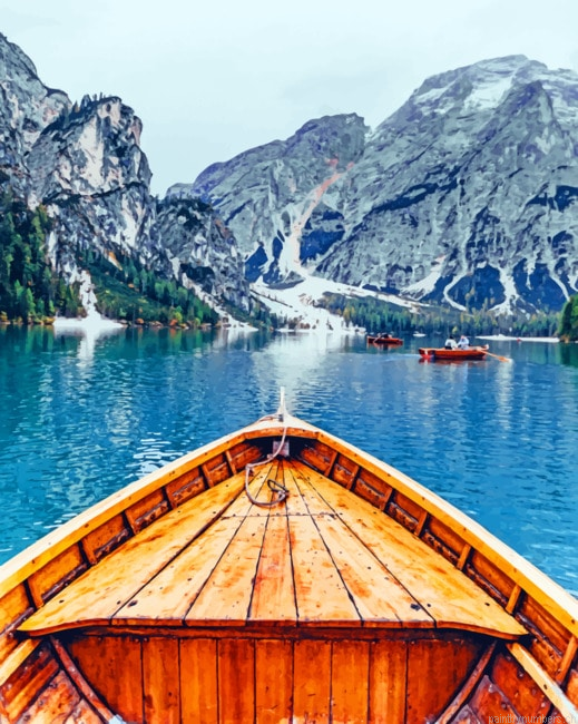 Braies Lake In Italy Landscapes Painting By Numbers.png