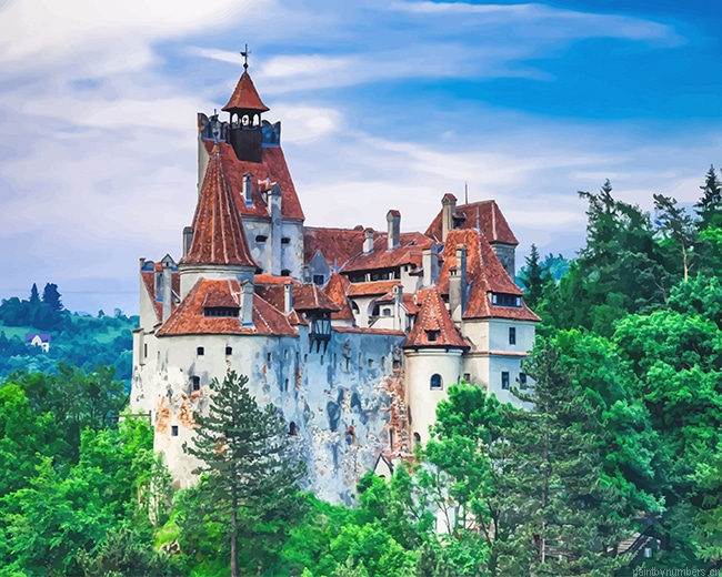 Bran Castle Romania Buildings Painting By Numberss.png