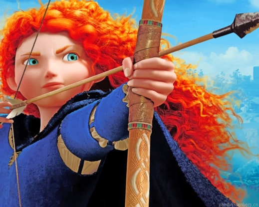Brave Cartoon Hero Merida Painting By Numberss.png