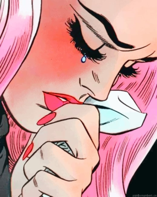 Broken Girl Crying Pop Art Painting By Numberss.png
