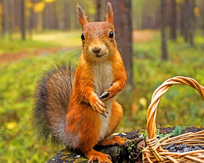 Brown Squirrel Animals Painting By Numberss.png