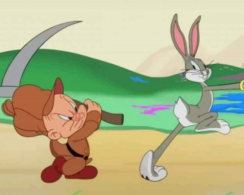 Bugs And Elmer Fudd Looney Tunes Painting By Numbers.png