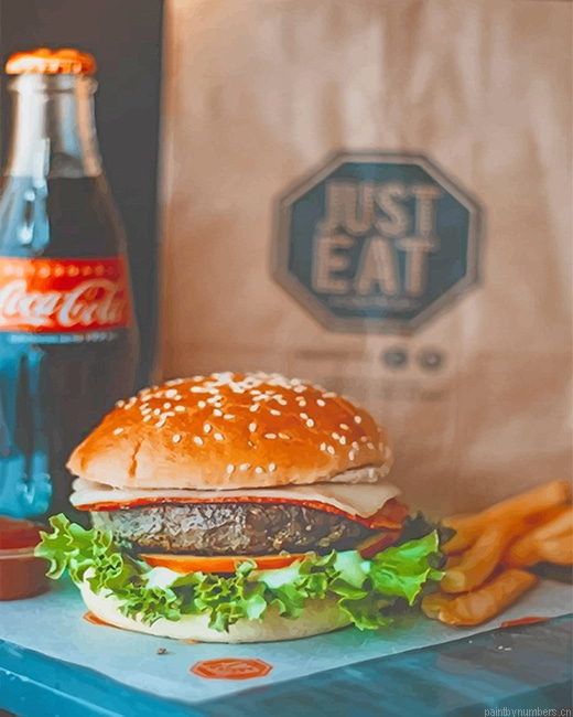 Burger Fast Food Painting By Numbers.png