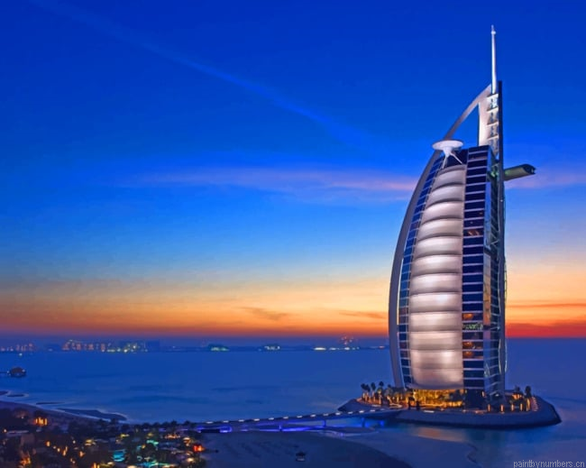 Burj Al Arab In Dubai Buildings Painting By Numberss.png