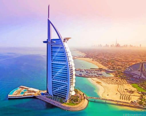 Burj Al Arab United Arab Emirates Buildings Painting By Numberss.png