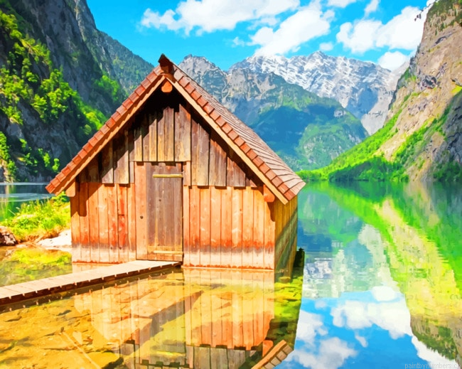 Cabin In Nature Landscapes Painting By Numberss.png