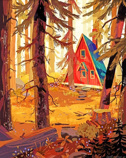 Cabin In The Woods Painting By Numbers.png