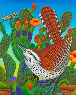 Cactus Wren Desert Bird Illustration Painting By Numbers.png