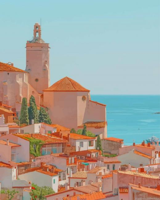 Cadaques Town In Spain Painting By Numberss.png