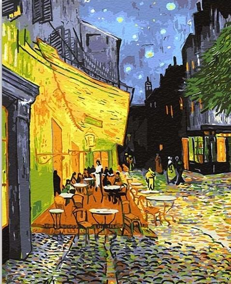 Cafe Terrace At Night Vincent Van Gogh Painting By Numberss.png