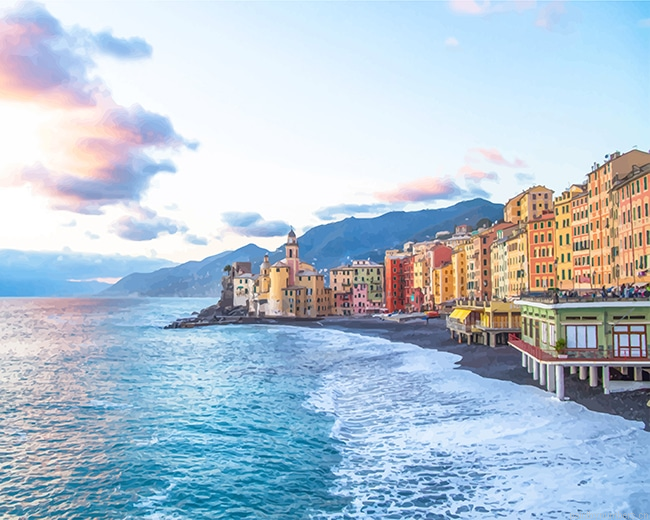 Camogli Liguria Basilica Italy Painting By Numbers.png