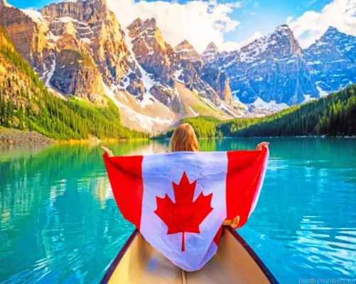 Canada Flag In Banff National Park Painting By Numbers.png