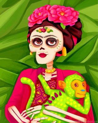 Candy Skull Frida Kahlo Painting By Numbers.png