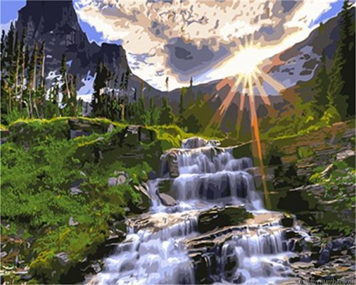 Canyon Waterfall Painting By Numbers.png