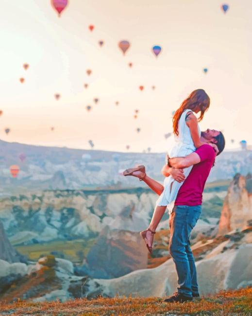 Cappadocia Couples Romance And Love Painting By Numbers.png