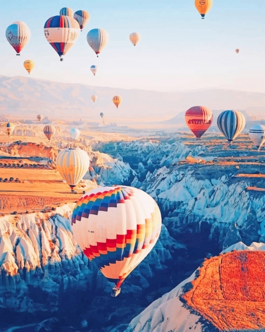 Cappadocia Hot Air Balloons Landscapes Painting By Numberss.png