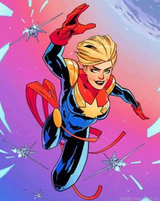 Captain Marvel Hero Painting By Numbers.png
