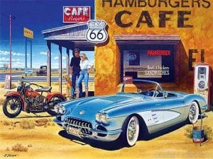 Car On Road 66 Vintage Painting By Numbers.png