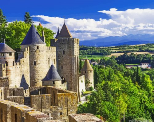 Carcassonne France Castle Painting By Numbers.png