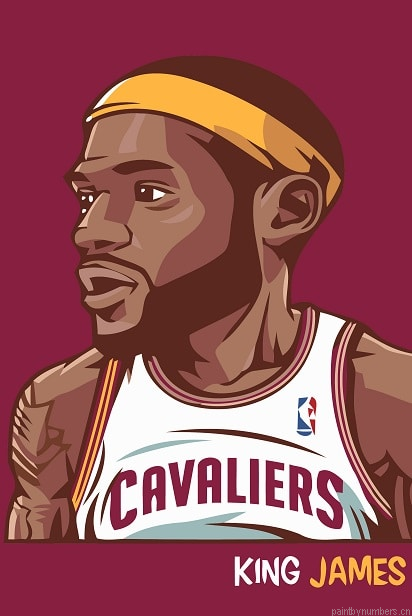 Cartoon King Lebron James Basketball Painting By Numberss.png
