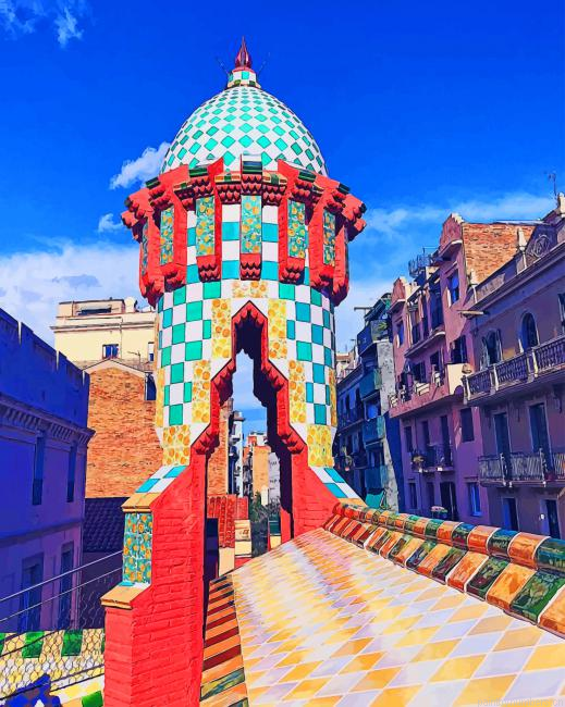 Casa Vicens Gaudi Buildings Painting By Numberss.png