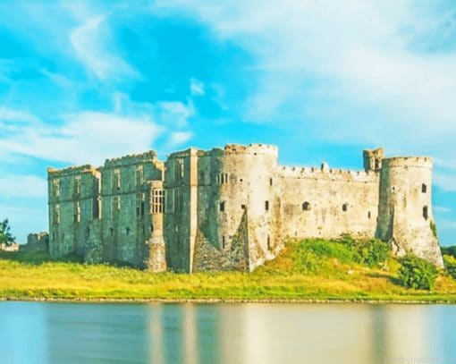 Castle Built On Lake Shore Painting By Numbers.png
