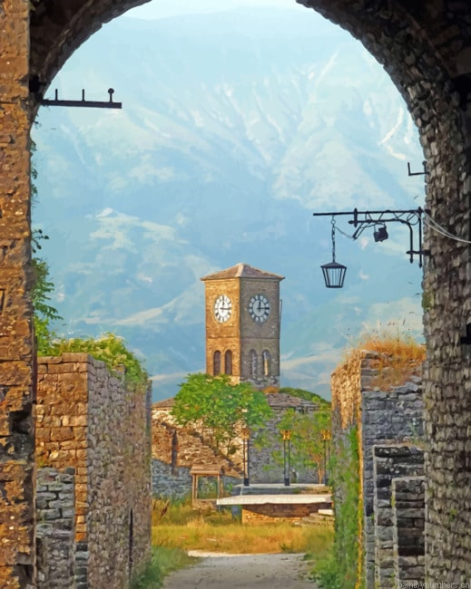 Castle Of Gjirokastra Albania Buildings Painting By Numberss.png