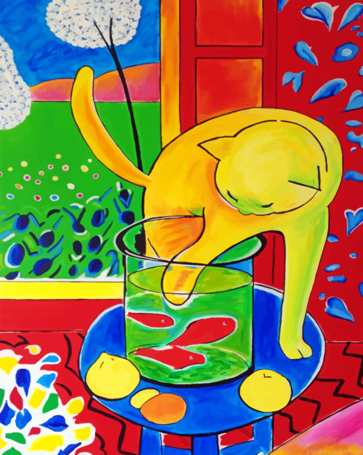 Cat And Fishes Matisse Painting By Numberss.png