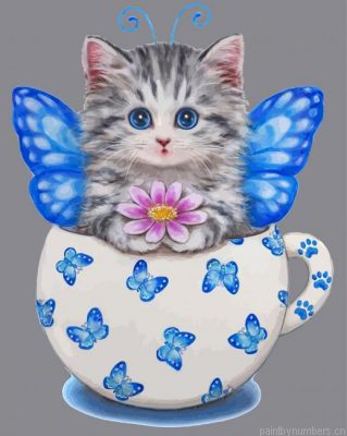 Cat Butterfly Painting By Numbers.png
