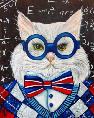 Cat With Glasses Painting By Numbers.png