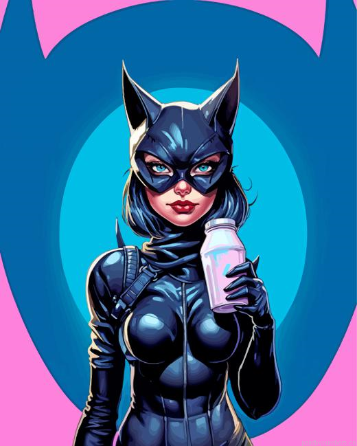Cat Woman Art Painting By Numberss.png