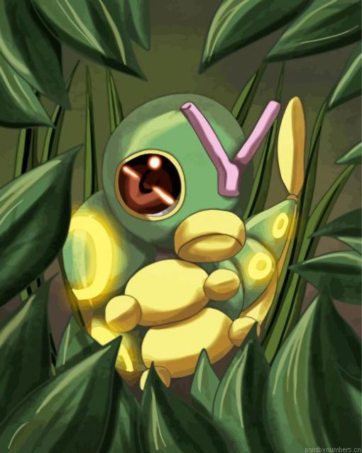Caterpie Pokemon Painting By Numberss.png