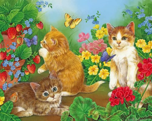 Cats In Garden Painting By Numbers.png